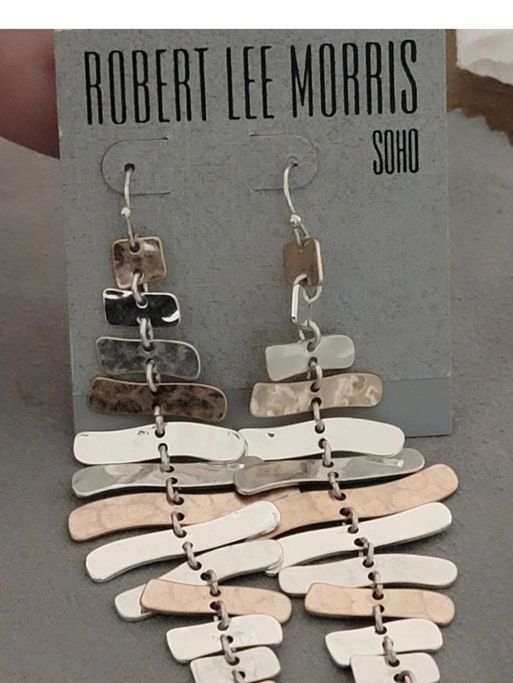 Robert Lee Morris Soho Two-Tone Dangle Earrings in Silver And Gold Color